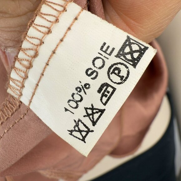 SANDRO Silk Coquette Dusty Pink Sleeveless Romantic Top Cami sz 1 / S - Picture 5 of 5